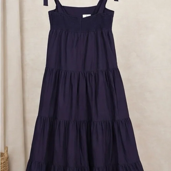 Jason Wu Tiered Maxi Dress Small Navy New - Picture 3 of 4